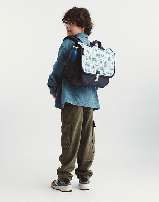 Cartable moyen Wild Trip Bleu