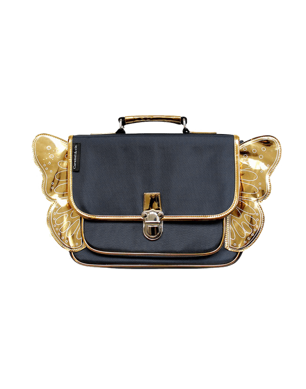 Small winged night blue schoolbag