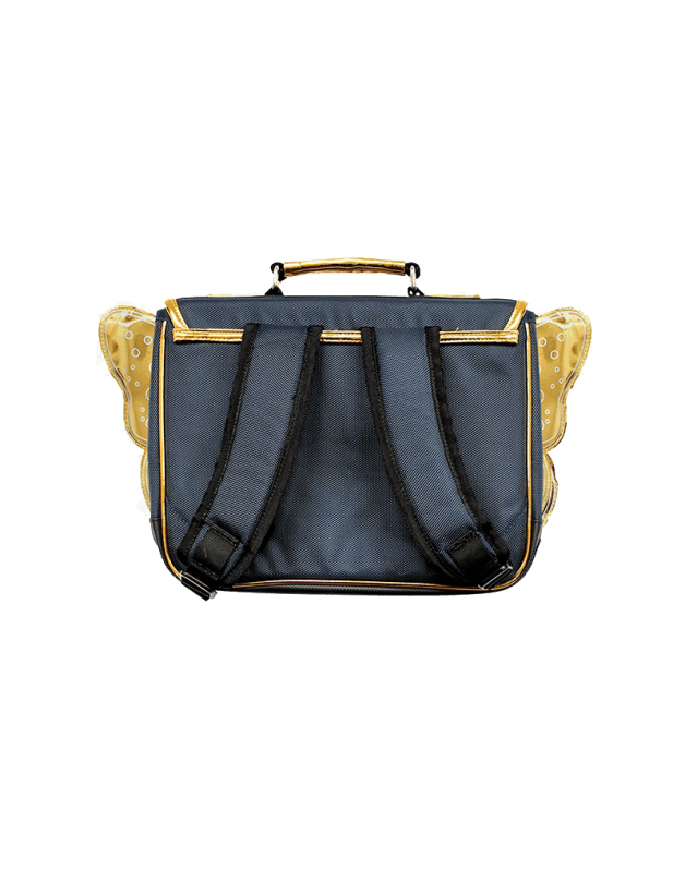 Small winged night blue schoolbag