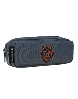 Trousse double Loup bleu