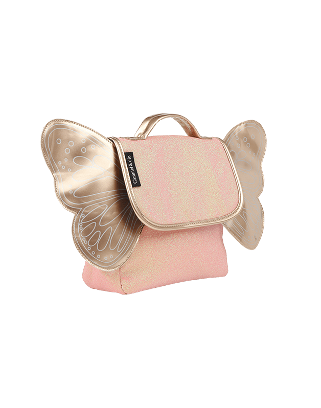 Sac papillon paillettes Corail