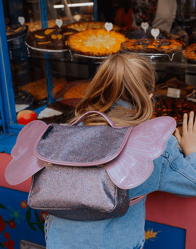 Butterfly bag purple glitter