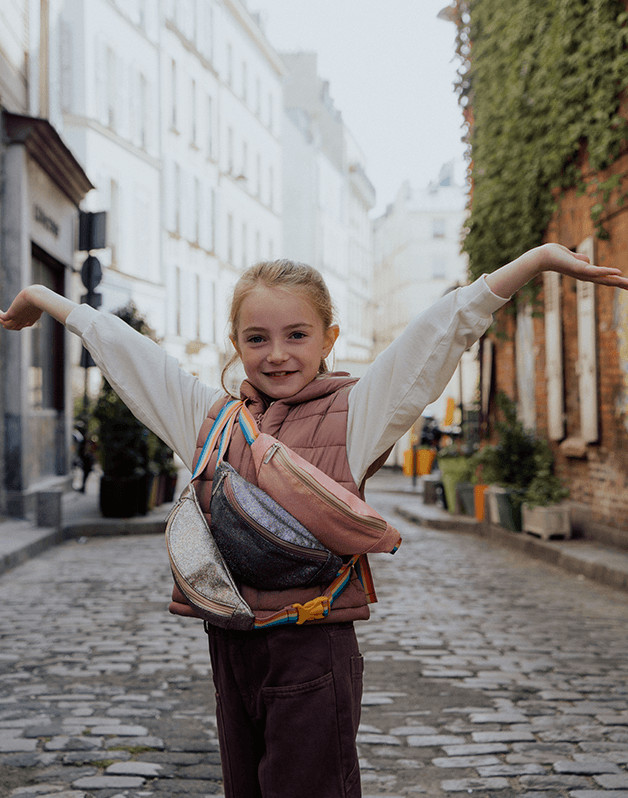 Sac Banane paillettes corail