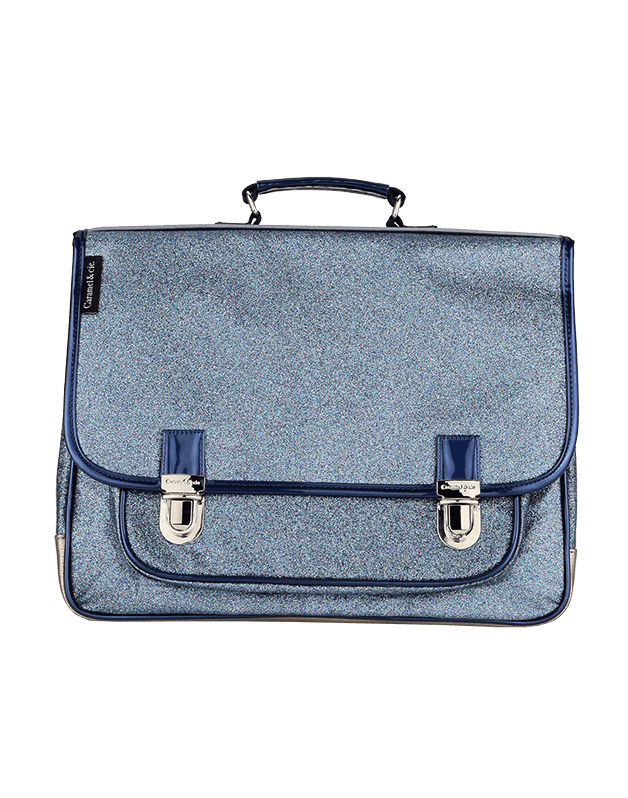 Large schoolbag blue glitter