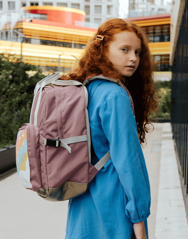 Sac à dos arc-en-ciel fille - rose imprimé, Fille