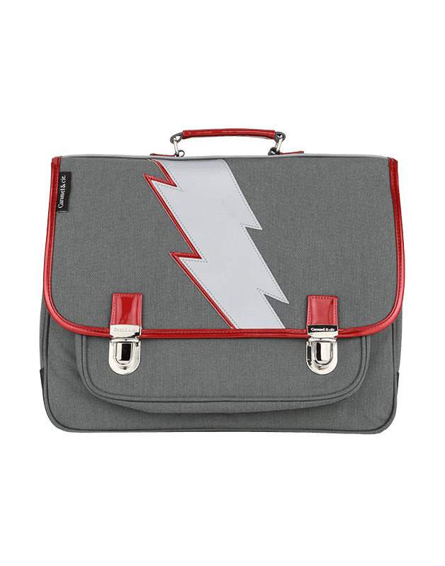 Large schoolbag Grey Lightning