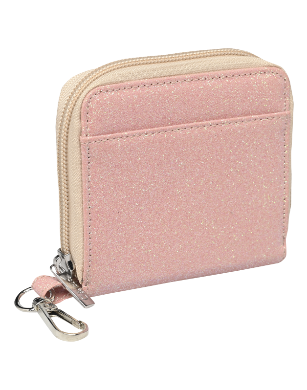 Porte-monnaie paillettes corail