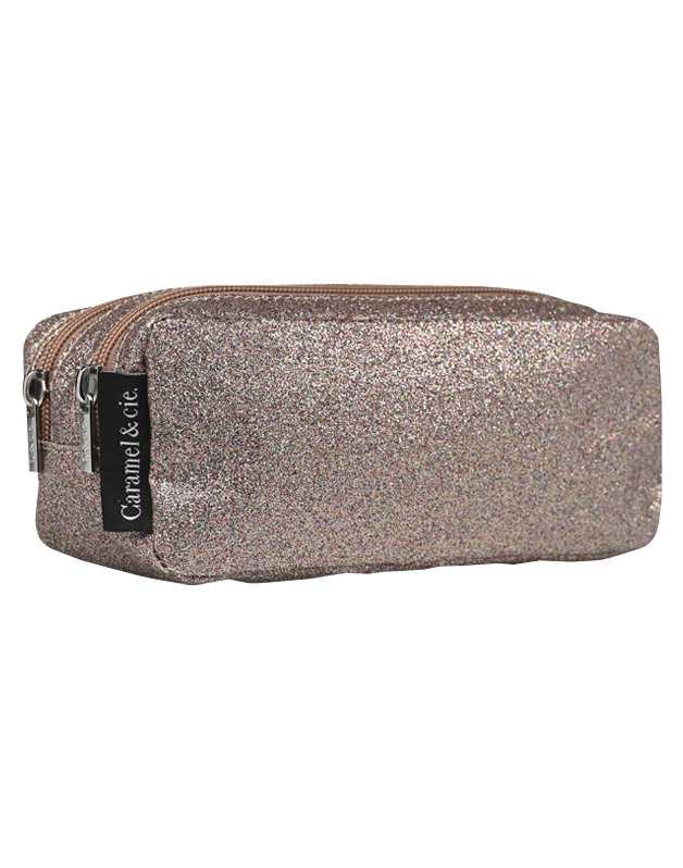 Double pencil case Glitter Copper