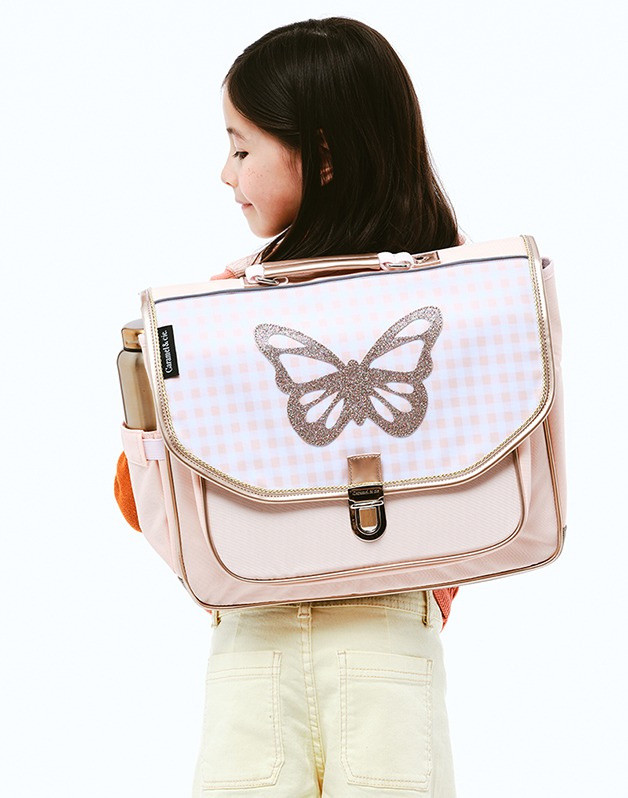 Medium Gingham Butterfly Schoolbag