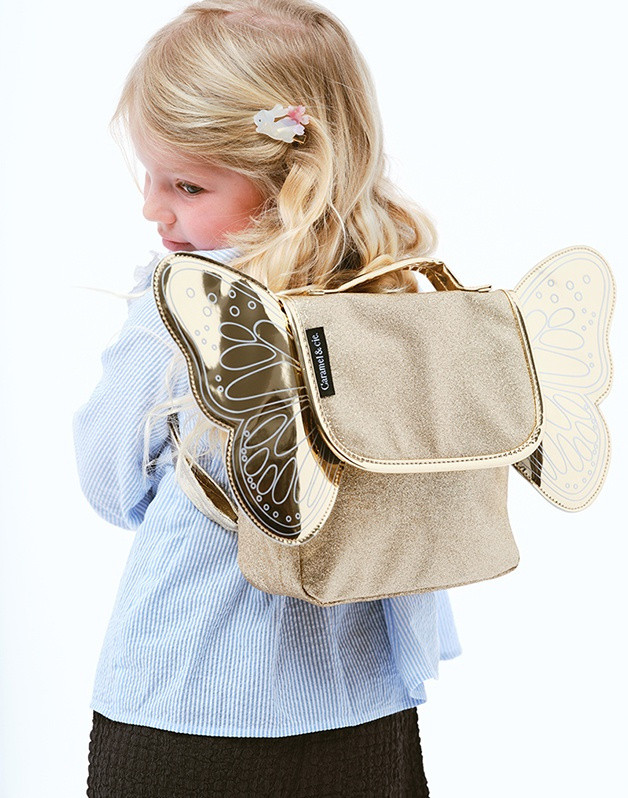 Butterfly bag gold glitter