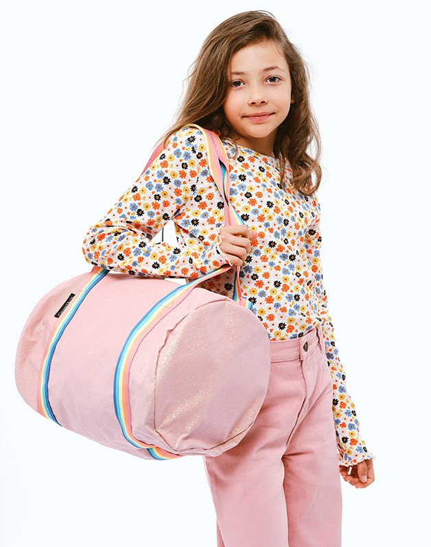 Sac Polochon Paillettes corail
