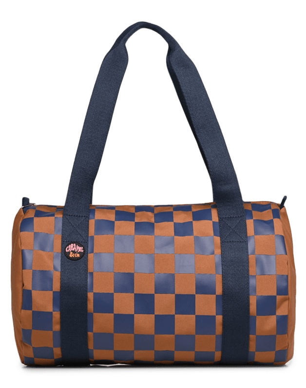 Weekend bag Square ochre and navy