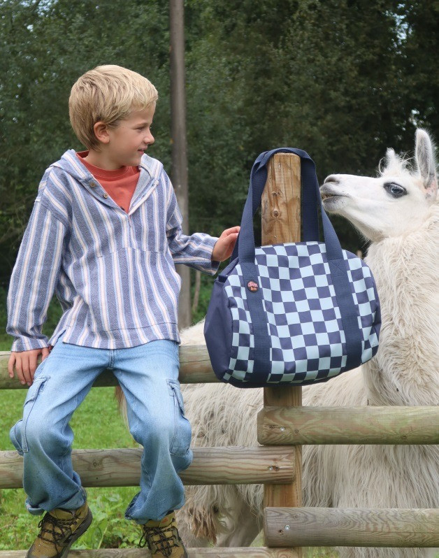 Weekend bag Square navy and sky