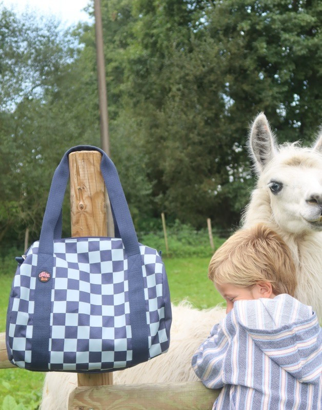 Weekend bag Square navy and sky