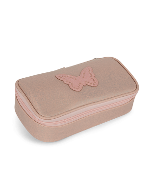Trousse scolaire modulaire irisée papillon rose