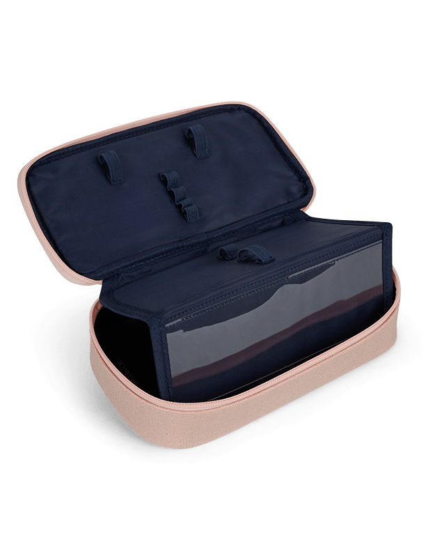 Trousse scolaire modulaire irisée papillon rose