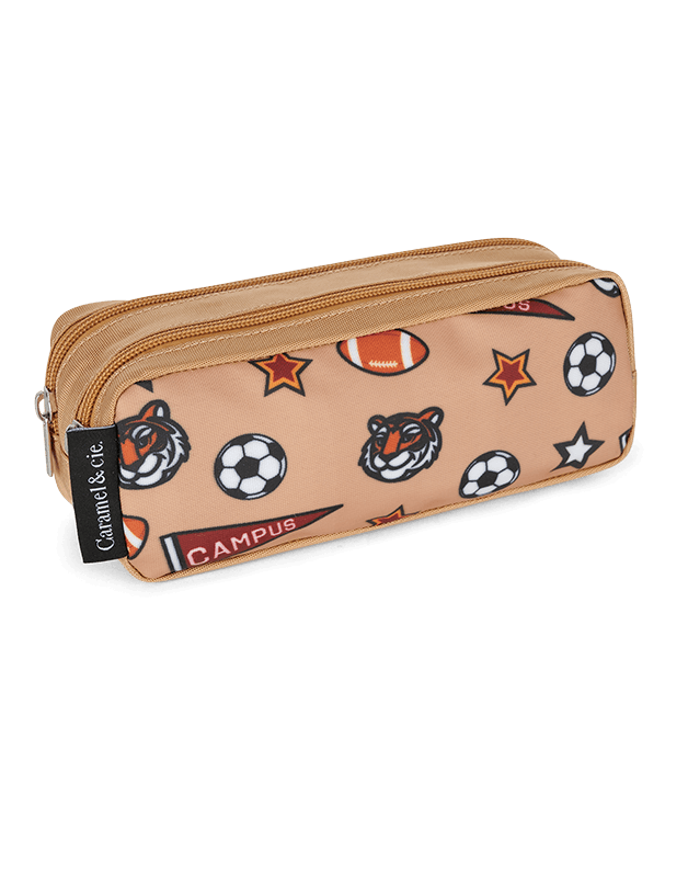 Trousse double Academy Marron