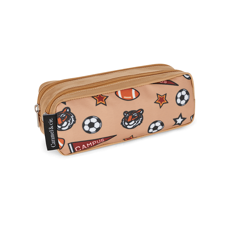 Trousse double Académie Marron