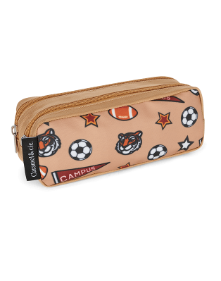 Double pencil case Brown Academy