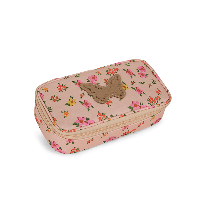 Trousse scolaire modulaire Papillon rose Liberty