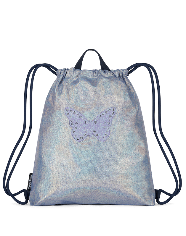Sac de gymnastique Papillon irisé bleu