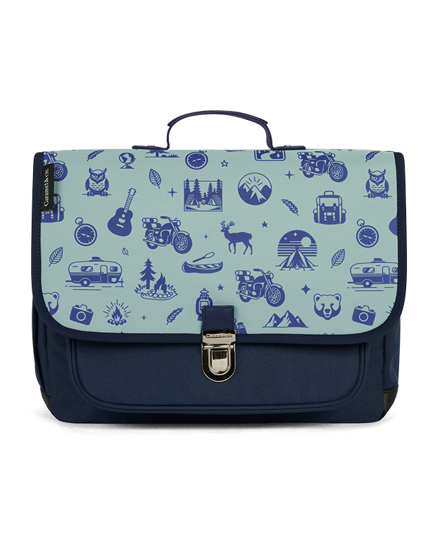Cartable moyen Wild Trip Bleu