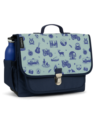 Cartable moyen Wild Trip Bleu