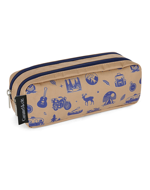 Trousse double Wild Trip Marron