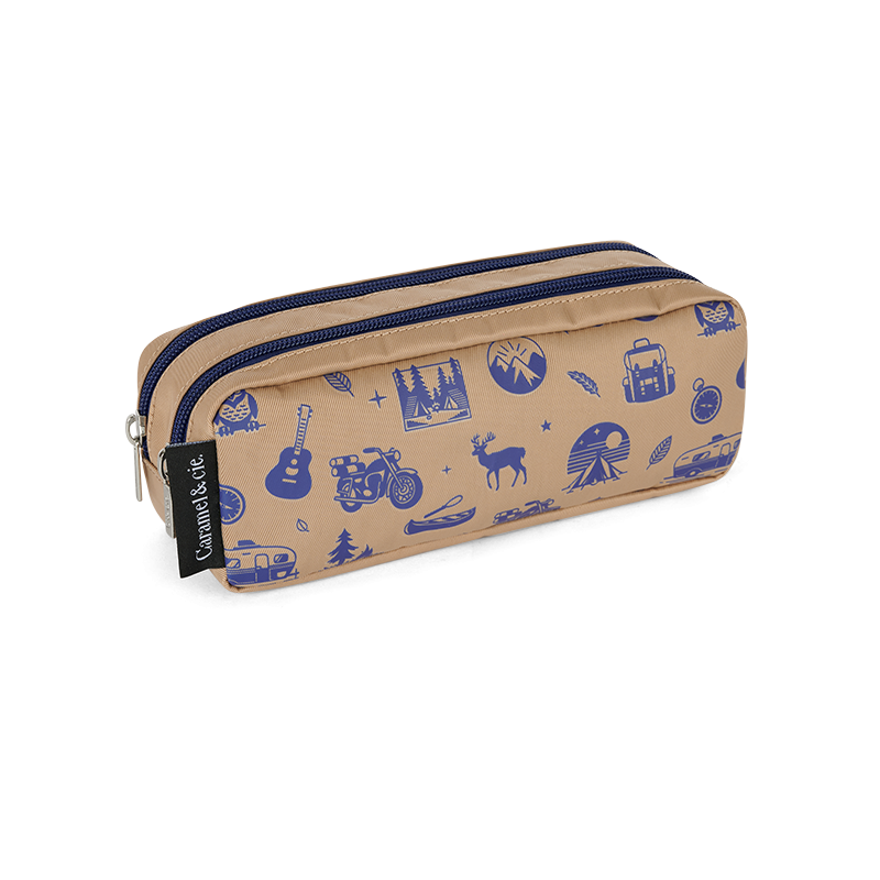 Trousse double Wild Trip Marron