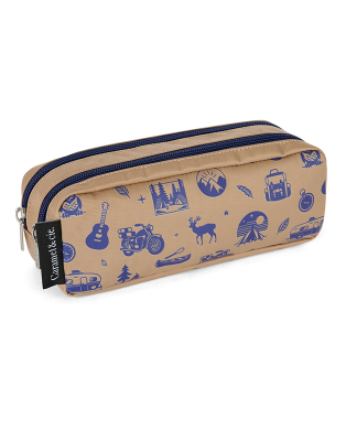 Trousse double Wild Trip Marron