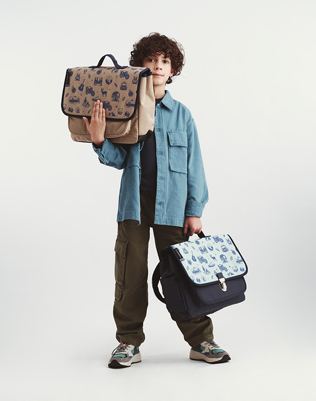 Cartable moyen Wild Trip Bleu