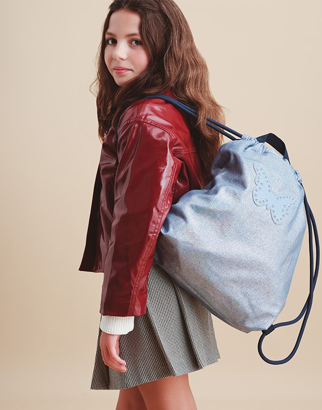 Sac de gymnastique Papillon irisé bleu
