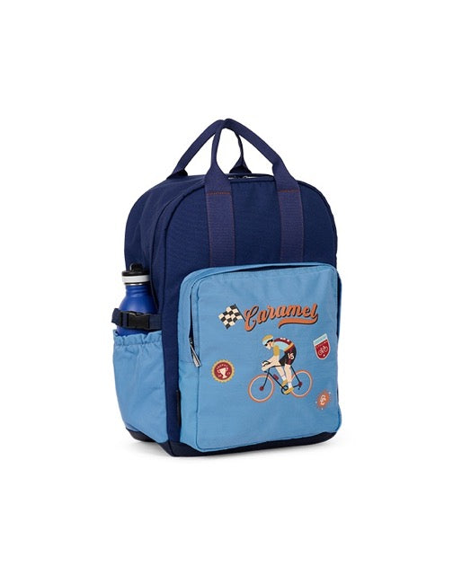 Profil du sac à dos SPRINT CLUB bleu marine avec poche avant zippée