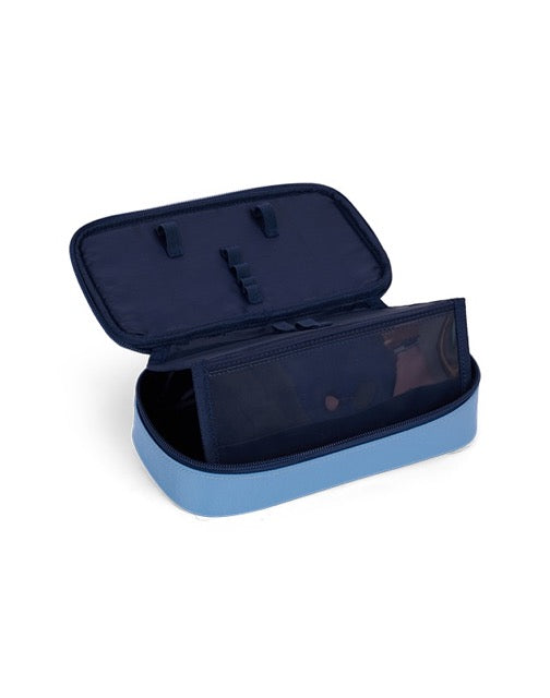 Intérieur de la trousse modulaire SPRINT CLUB bleu ciel avec compartiments organisés