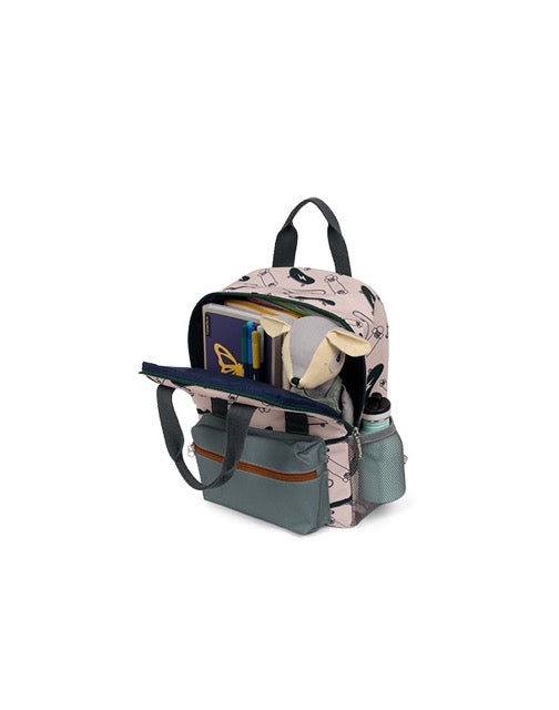 Intérieur du sac à dos avec doublure contrastante