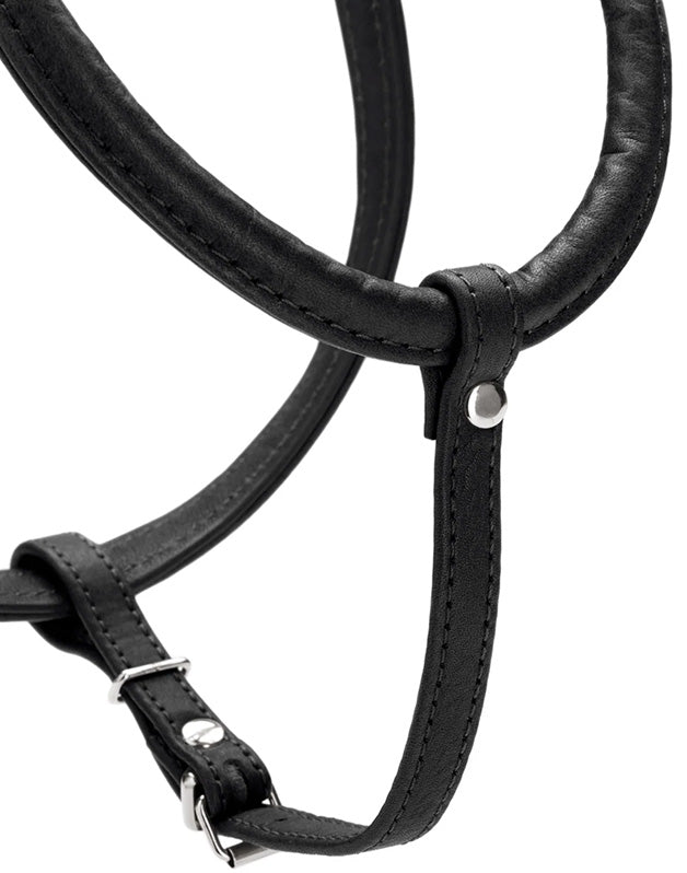 Harnais pour chien en cuir noir - XXS / XS Caramel & cie