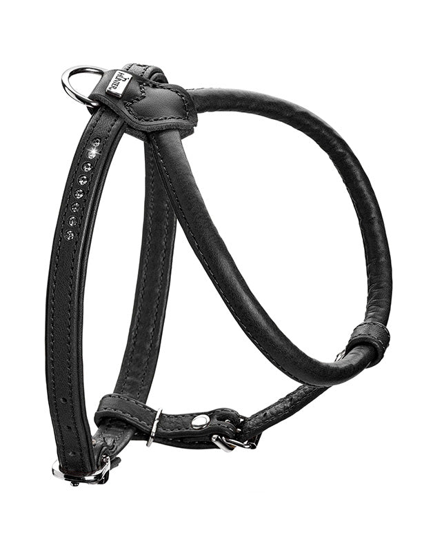 Harnais pour chien en cuir noir - XXS / XS Caramel & cie