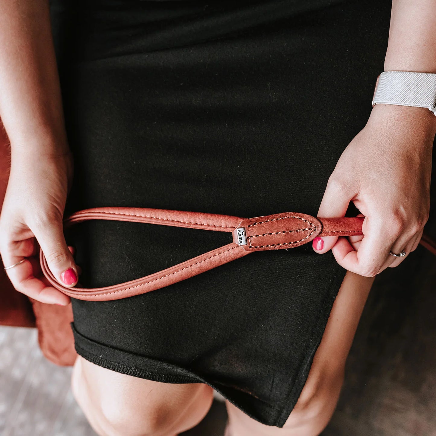 Laisse pour chien en cuir marron Caramel & cie