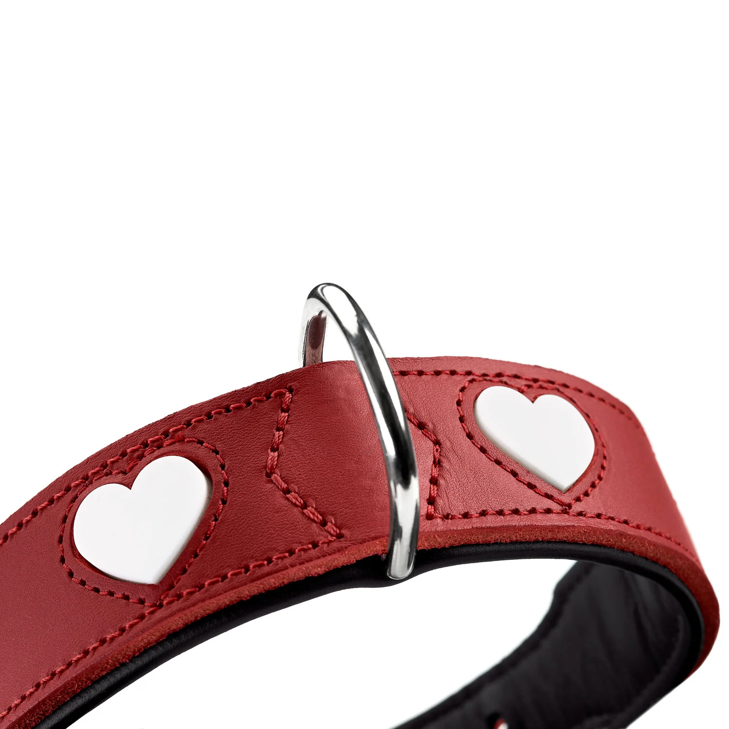 Collier pour chien en cuir rouge Love Caramel & cie