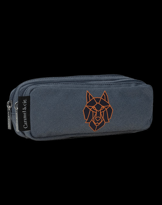 Trousse double Loup bleu