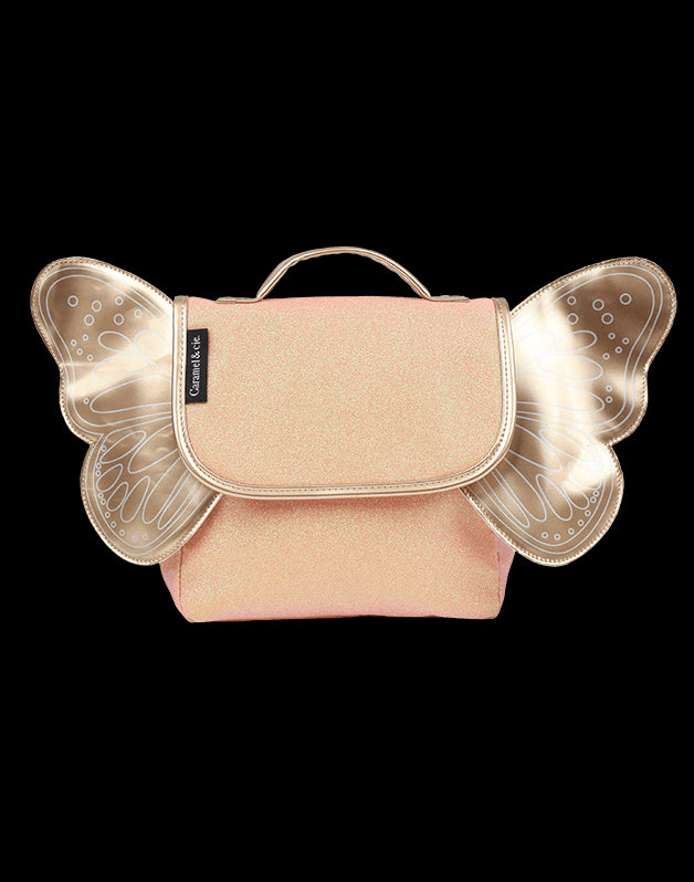 Sac papillon paillettes Corail