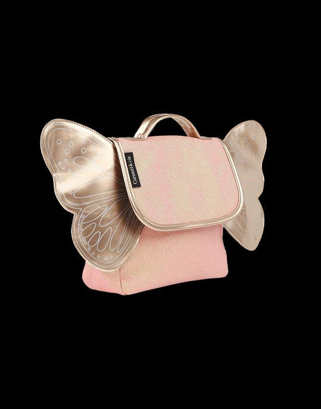 Sac papillon paillettes Corail