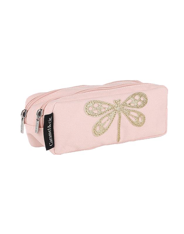 Trousse double Libellule rose