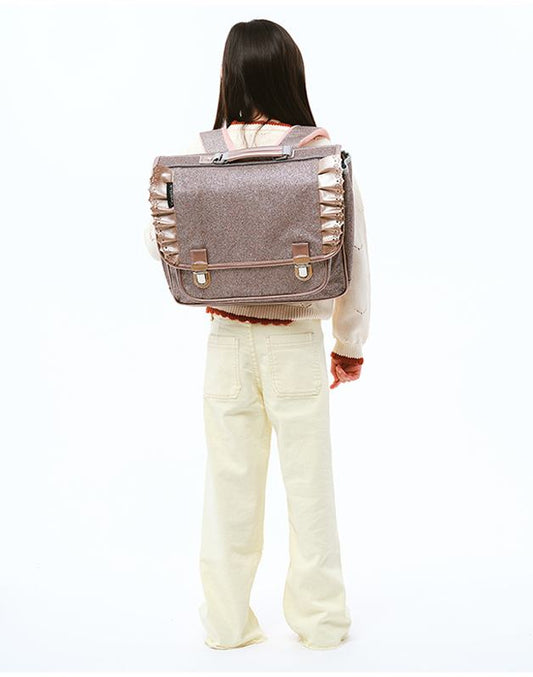 Cartable Moyen Froufrous Paillettes cuivre