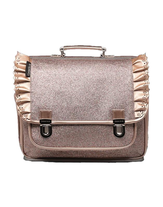 Cartable Moyen Froufrous Paillettes cuivre