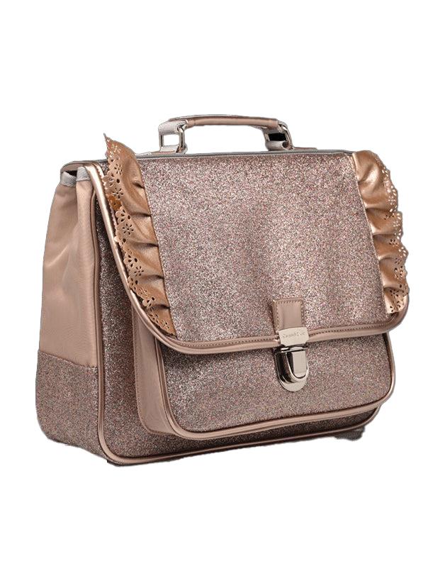 Petit cartable Froufrous Paillettes cuivre