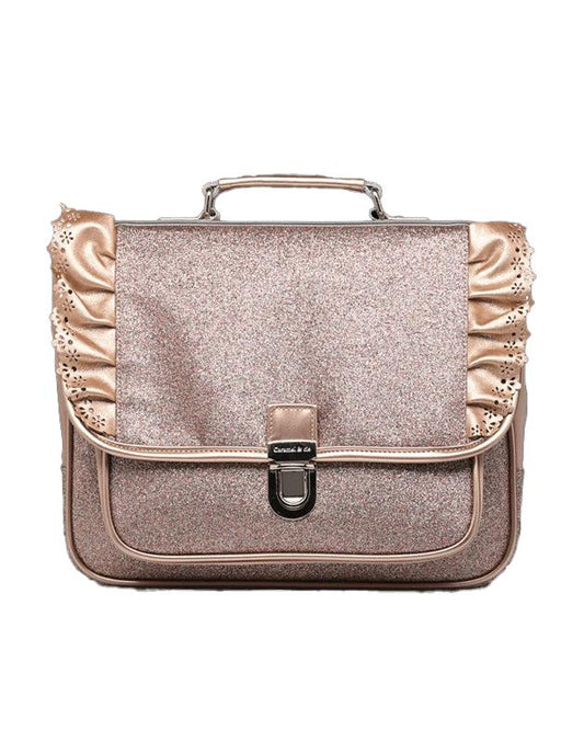 Petit cartable Froufrous Paillettes cuivre