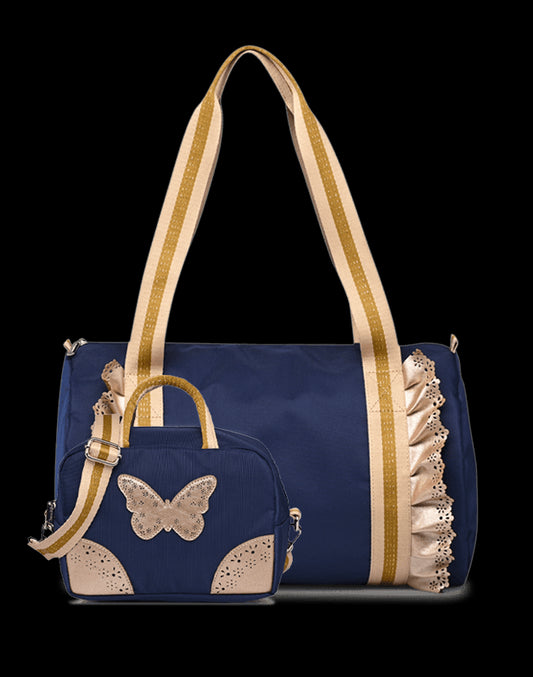Kit Sac Polochon + Sac repas Froufrous marine