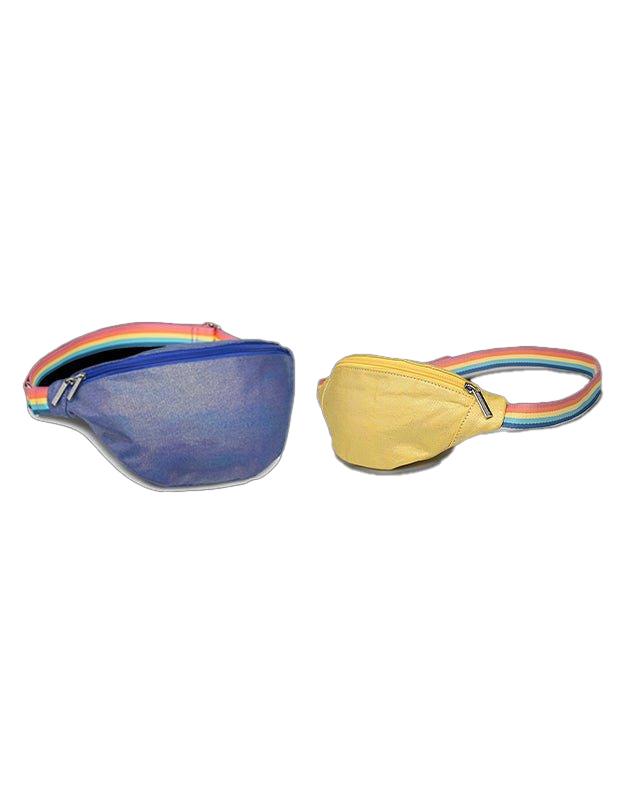 Set 2 sacs banane Mère & fille Irisé Marine et Jaune