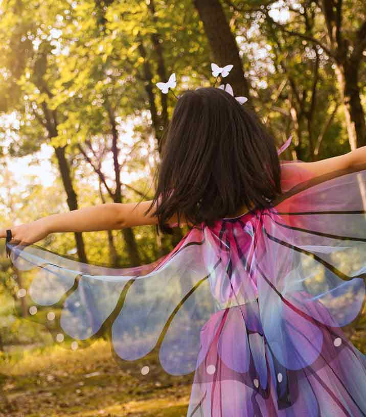 Robe Papillon Bleu/Violet avec ailes